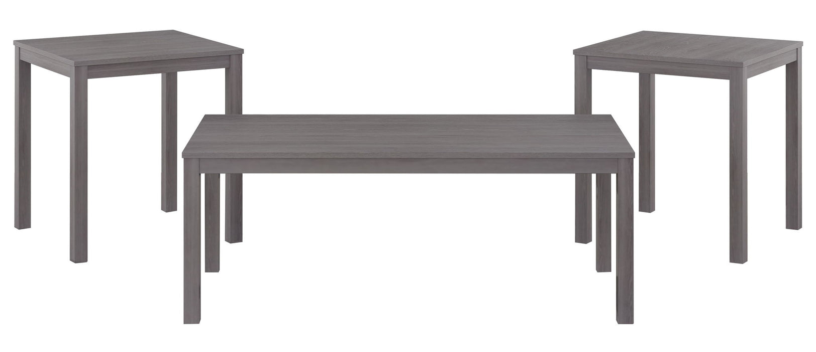 Rappa - 47" Coffee Table And 2 End Tables With Durable Melamine - Warm Gray