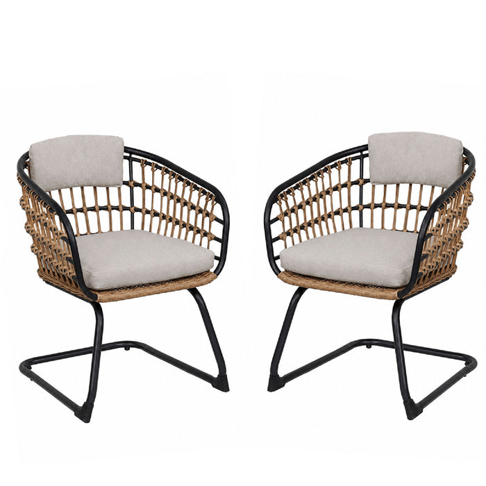 Patio Dining Chairs For Garden (Set of 2) - Beige