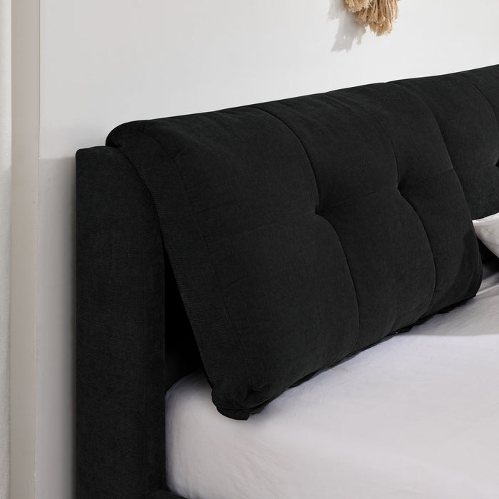 Storage Upholstered Hydraulic Platform Bed With Integrated Headboard