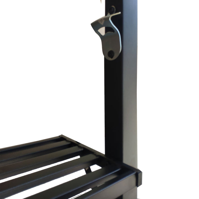 Outdoor Grill Gazebo With Double Tier Soft Top Canopy, Steel Frame, Bar Counters & Hook