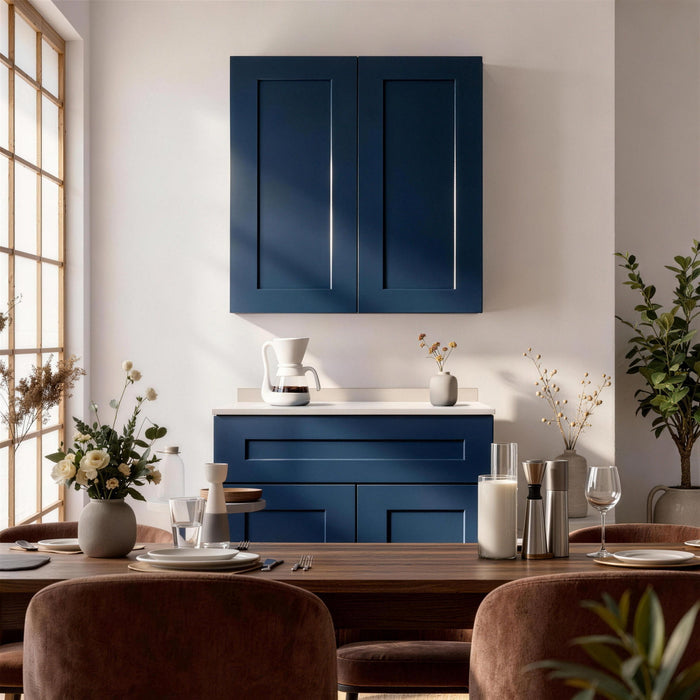 Shaker Wall Cabinet With Soft Close Hinges, Adjustable Shelves, Double Door