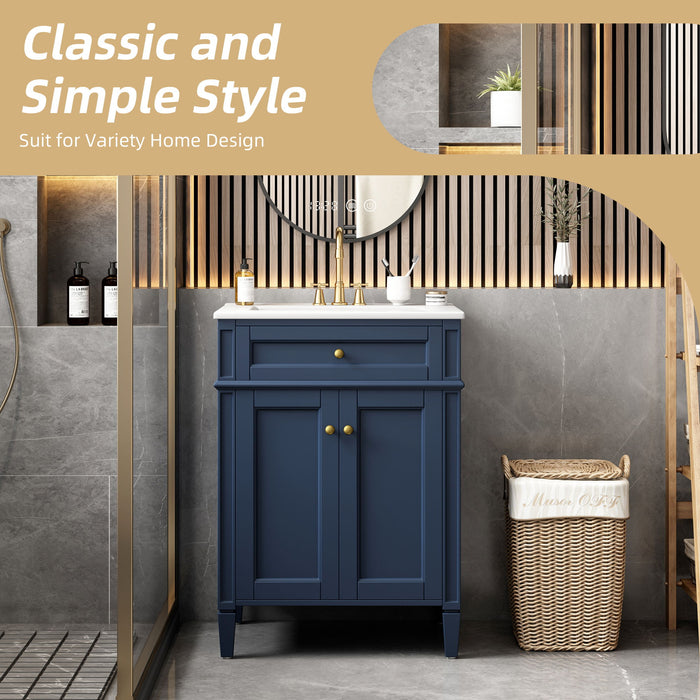 Modern Bathroom Vanity With Tip-Out Drawer And Soft-Close Hinges