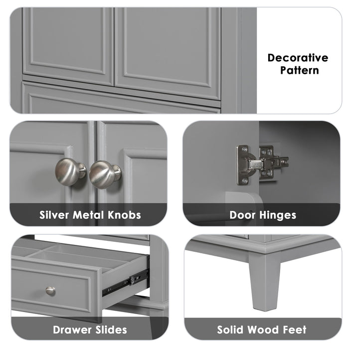 Modern Bathroom Vanity With Sink Combo, Doors And Drawer