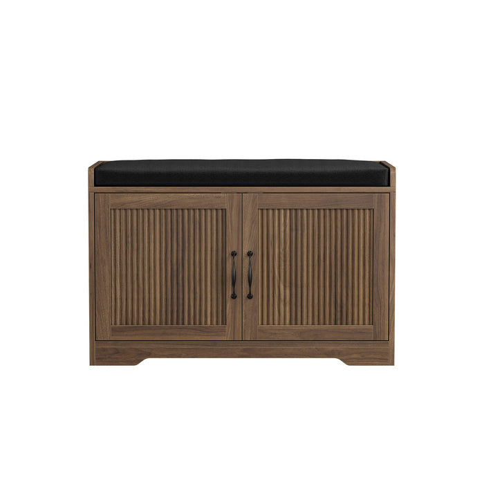 Entryway Shoe Bench With Double Doors