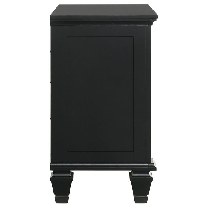 3 Drawer Nightstand With Pull Out Tray - Black