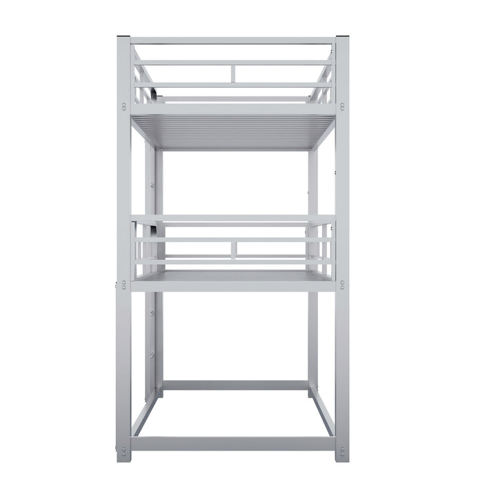 Triple Bunk Bed With Sturdy Construction And Space Saving Design
