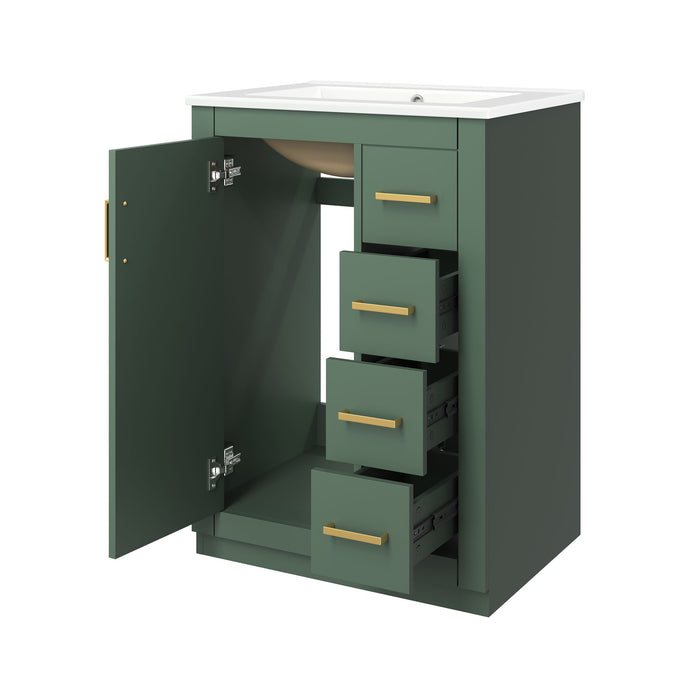Modern Bathroom Vanity With 1 Door And 3 Drawers