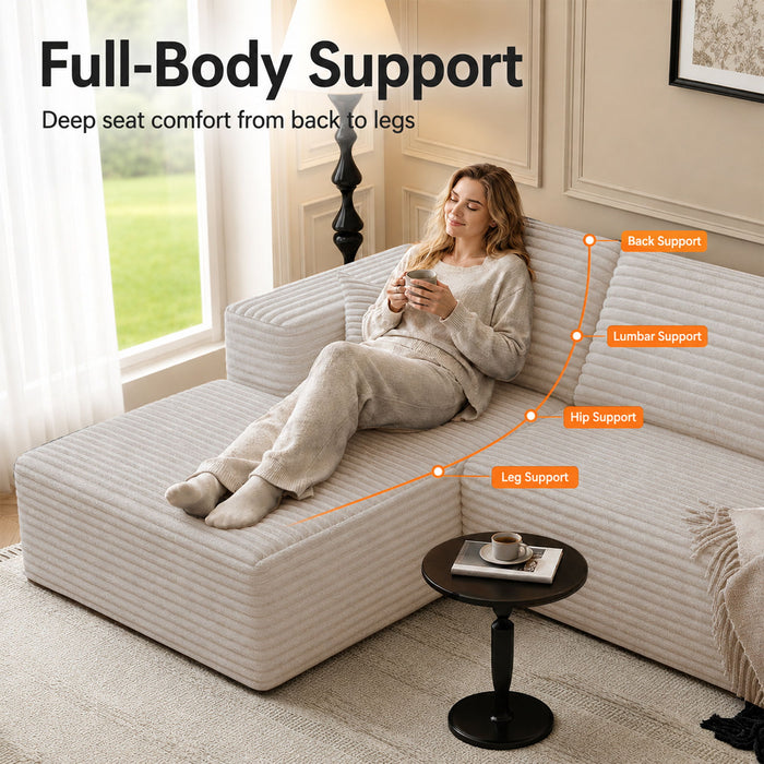 Modern L-Shaped Sectional Sofa With Left Facing Chaise