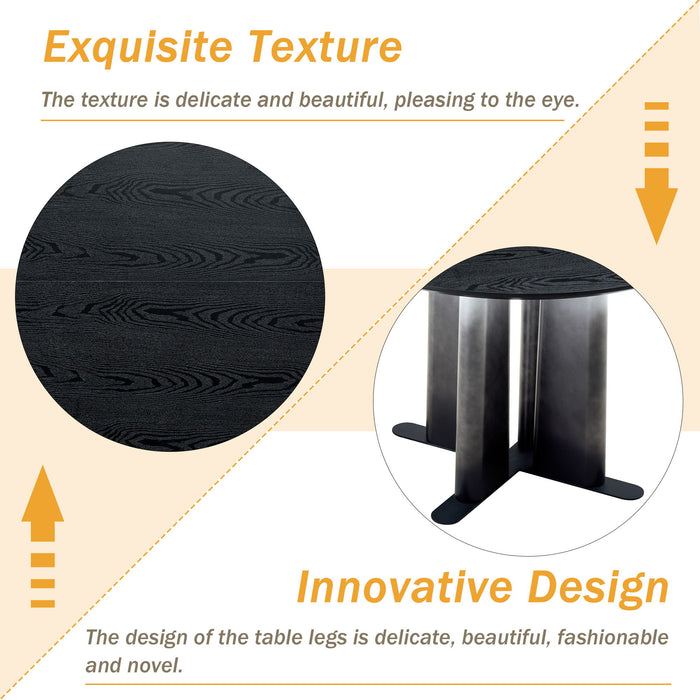 Round Dining Table With Cross Base, Modern Home Furniture