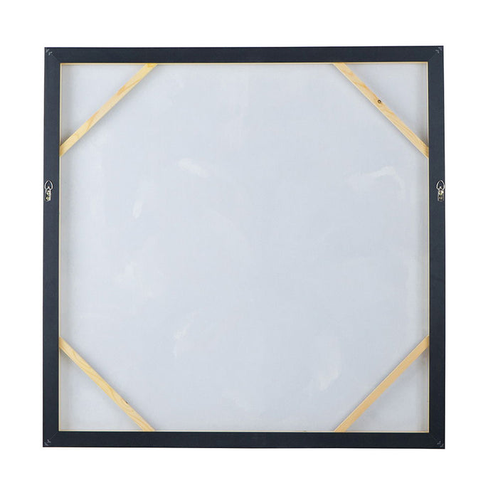 Large Modern Flower Oil Painting, SquareFrame Wall Art - Blue / Gray