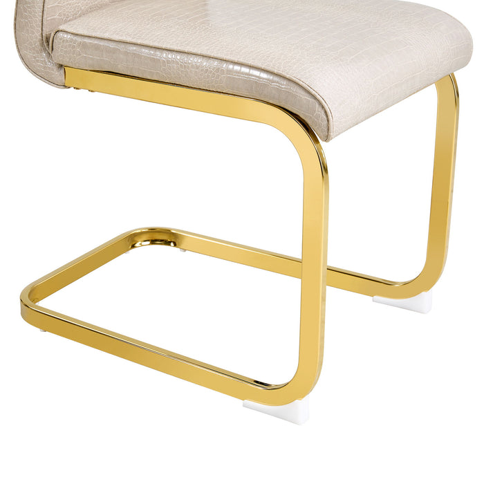 Elegant Design Alligator Skin Upholstered Dining Chairs