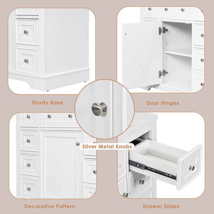 Modern Bathroom Vanity Base Only With 1 Cabinet And 6 Drawers