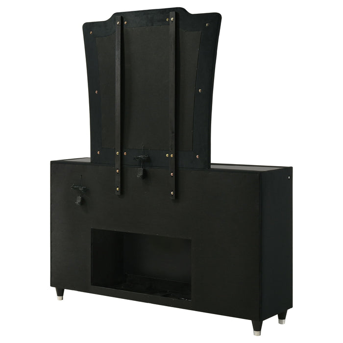 Mika - 8 Drawer LED Dresser And Mirror Set - Black