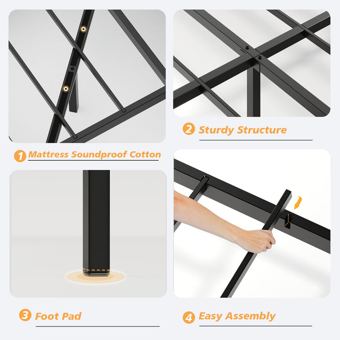 Floating Bedstead With Charging Station And LED Lights