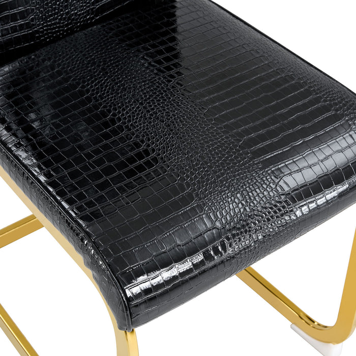 Elegant Design Alligator Skin Upholstered Dining Chairs
