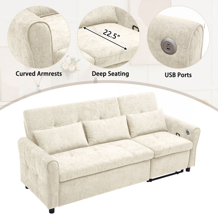 3 Seater Sofa Bed And Reversible Recliner