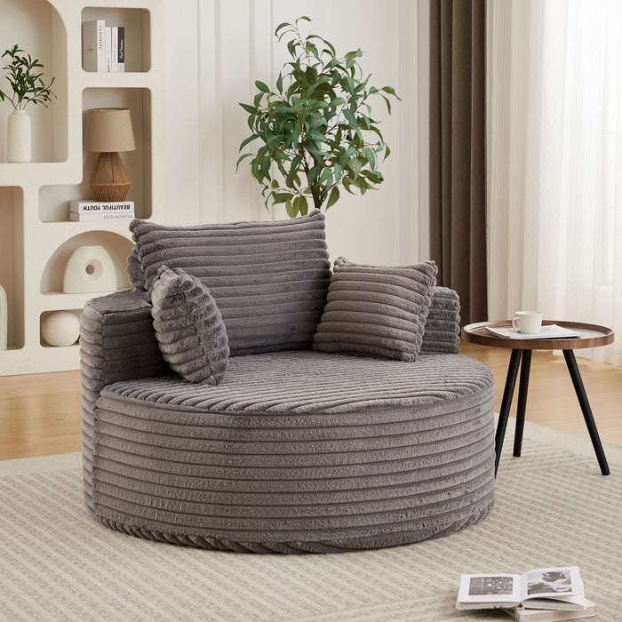 Modern Single Sofa With Backrest Pillow For Living Room