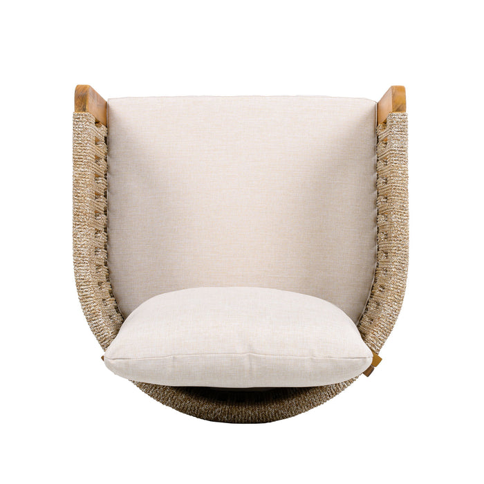 Outdoor Dining Chairs With Mix Rope Handles (Set of 2)