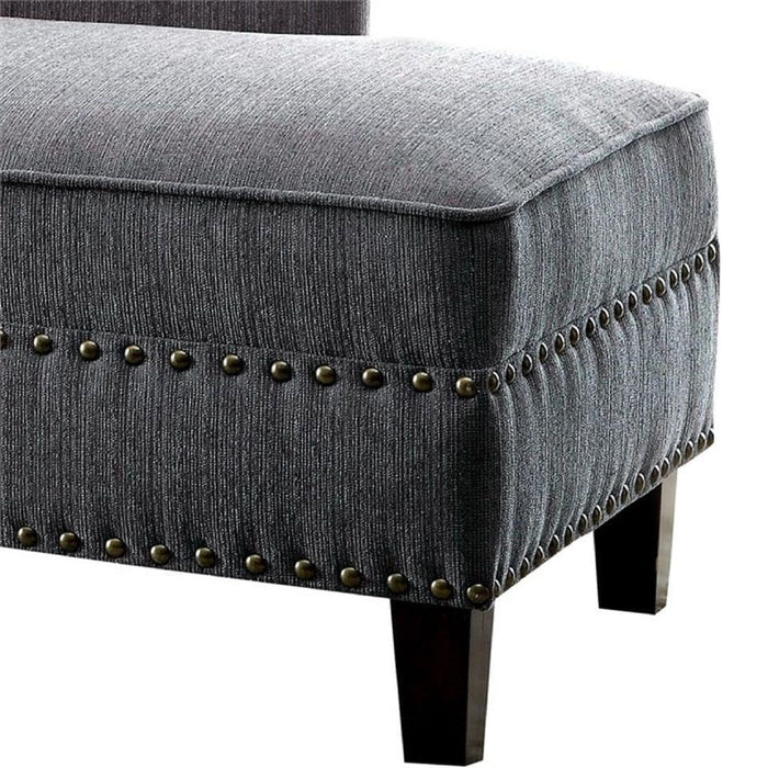 Chaise With Nailhead Trim And Plush Pillow