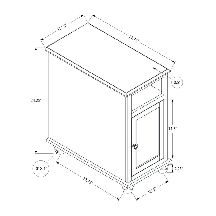 Accent End Table, Storage, Traditional - White