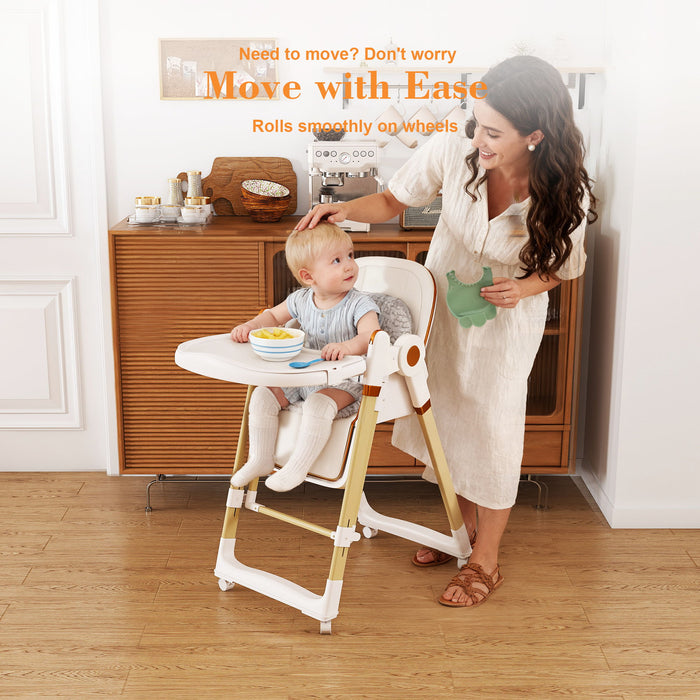 Convertible Baby High Chair To Rocker With 5 Point Harness