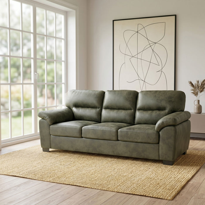 3 Seater Sofa With Padded Armrests And Triangular Leg