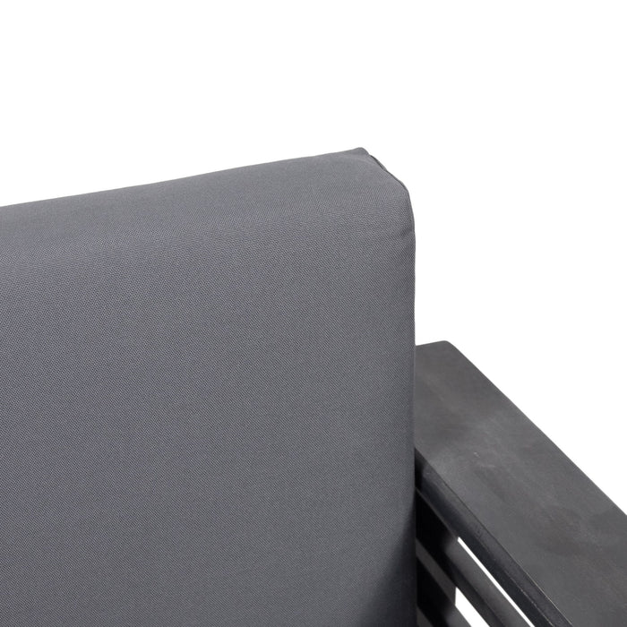 Acacia Wood Loveseat And Coffee Table Set With Cushions