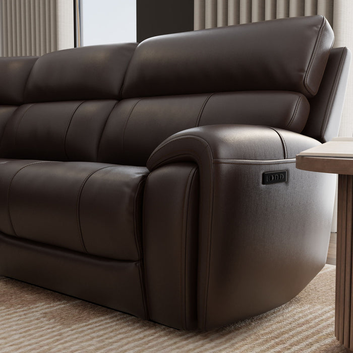 Brazil - Power Sectional With Adjustable Headrest & Footrest - Dark Brown