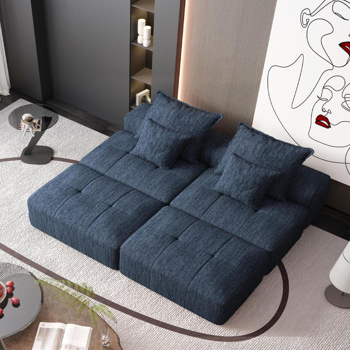 Modern Oversized Diy Combination Modular Sectional Sofa & Pillows