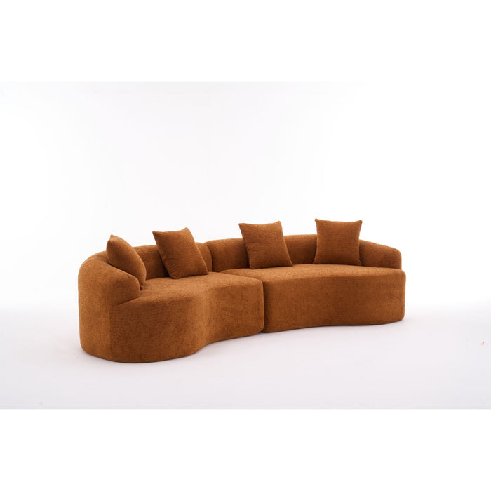 4 Seater Sofa With Fabric, 30D, 60 Hardness Full Sponge, 4 Pillow For Living Room, Home Furniture Sleeper Sectional Sofa For Apartment