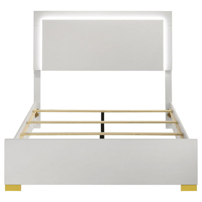 Full LED Panel Bed With Touch Activated Lighting - White