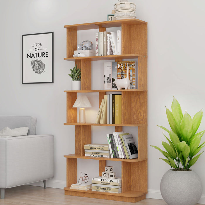 Modern 5 Tier Open Storage Bookcase