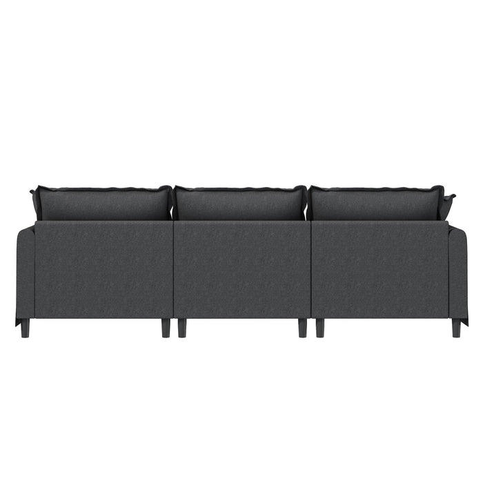 3 Seat Sofa Module For Modular Sectional Wide Seat Cloud Couch With Throw Pillows Upholstered