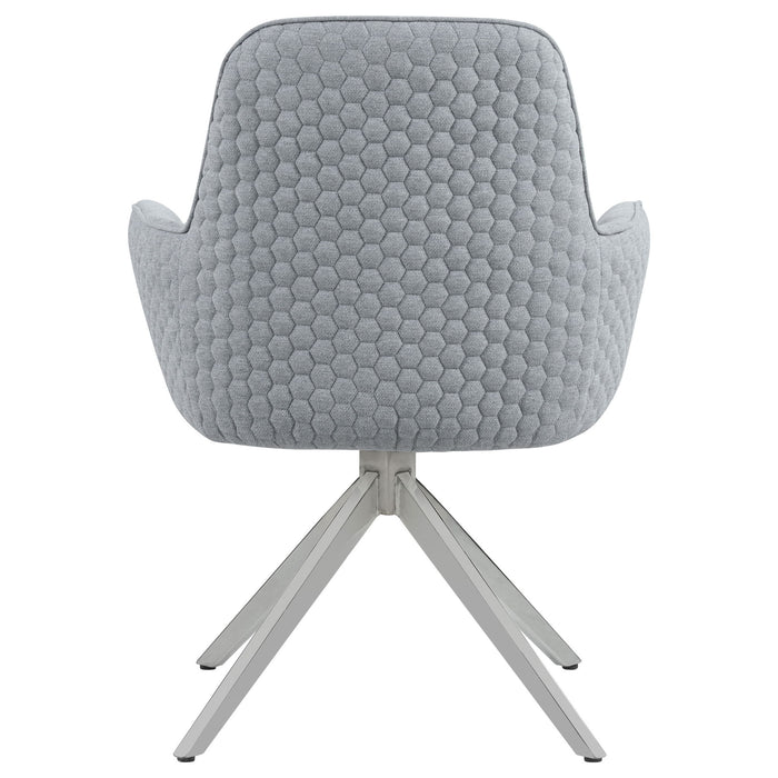 Flare - Arm Side Dining Chair With Tufting - Gray