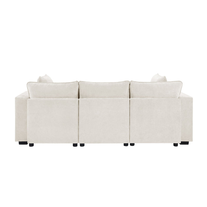 Modern Sectional Sofa U-Shaped With Movable Ottoman Storage Armrests And USB Ports