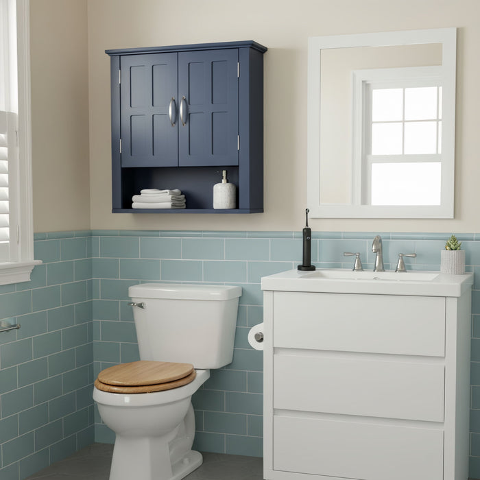 Multi Functional Wall Mounted Cabinet With Adjustable Shelves For Bathroom