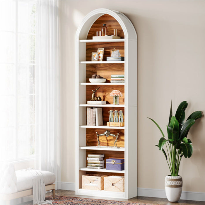 8 Tier Arched Open Display Shelving Unit For Living Room