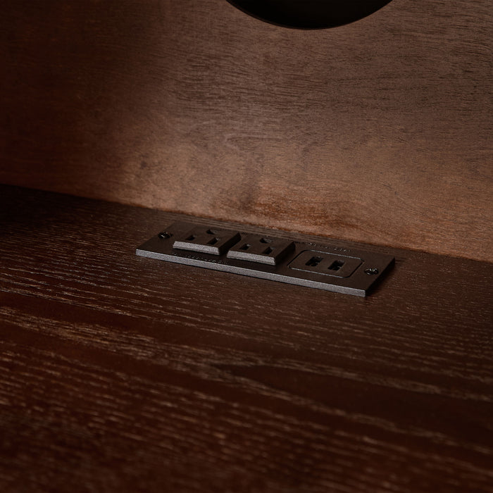 Nightstand With USB Ports & Outlet Hole, End Table With Drawer