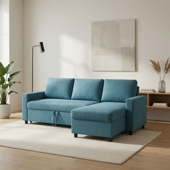 L - Shaped Convertible Sofa Bed With Storage Chaise