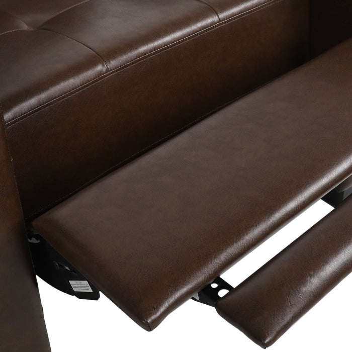 Langseth - Contemporary Tufted Pushback Recliner - Dark Brown