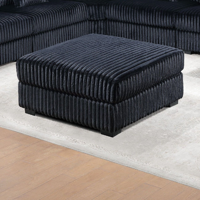 Soft Upholstered Ottoman - Black