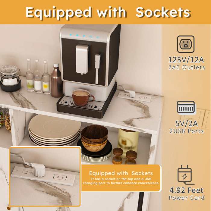 Multifunctional Folding Dining Table With Wall-Mounted Sideboard & Storage