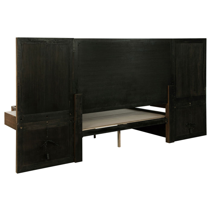 Moraga - 5 Piece Queen Bedroom Set With Fluted Panel Design - Ash Brown
