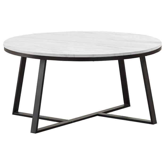 Donovan - Coffee Table With Round Top - White