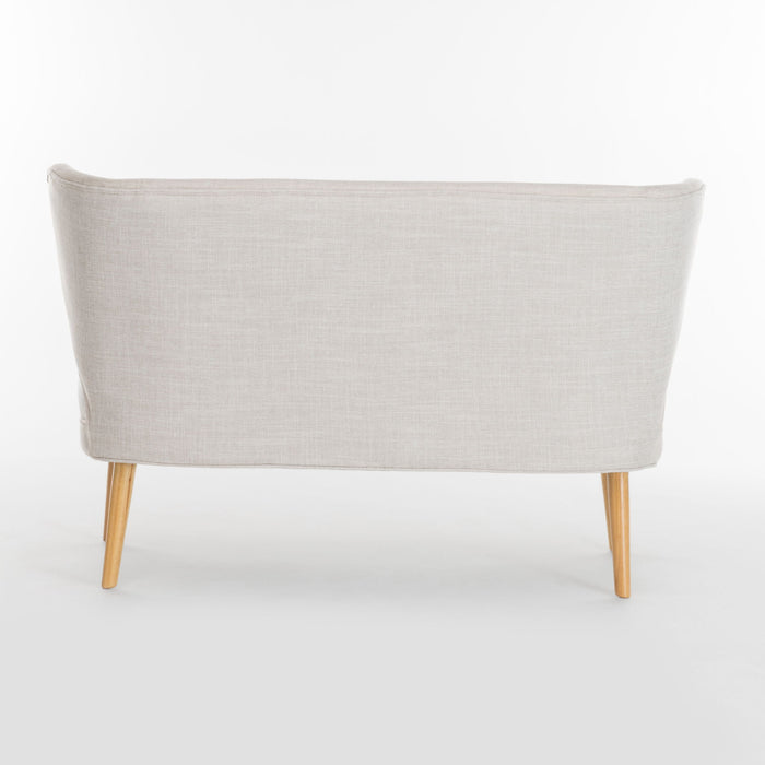 Elegant Classic Upholstered Loveseat With Curved Backrest