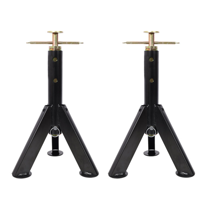 RV Adjustable Telescoping Stabilizer Jack Stand Supports Stabilizer, 16" To 30" (Set of 2) - Black