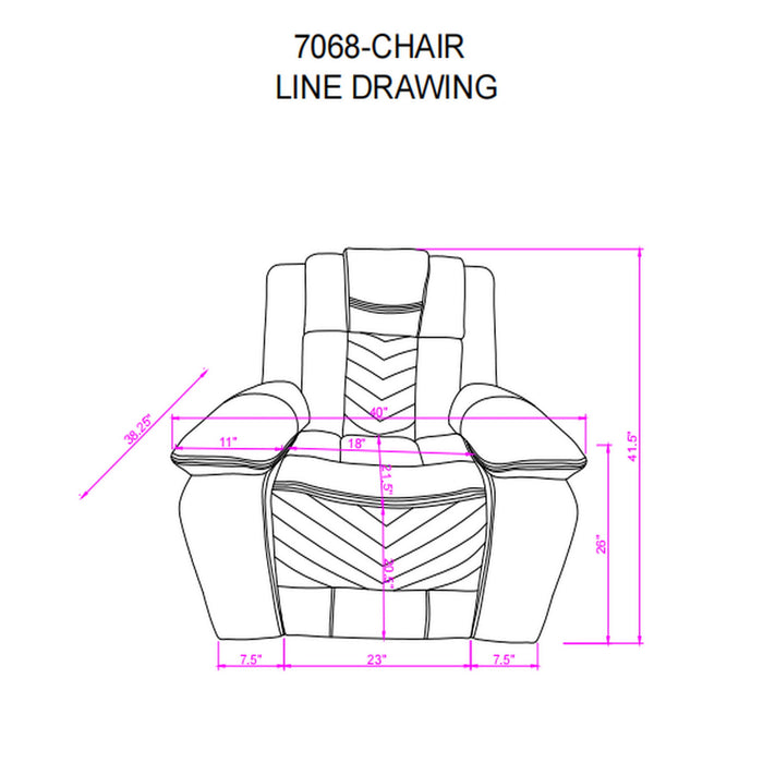 Raize - Power Living Room Set With Storage Console And Cup Holders