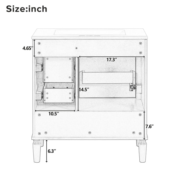 Traditional Bathroom Vanity Set With Soft Close Doors