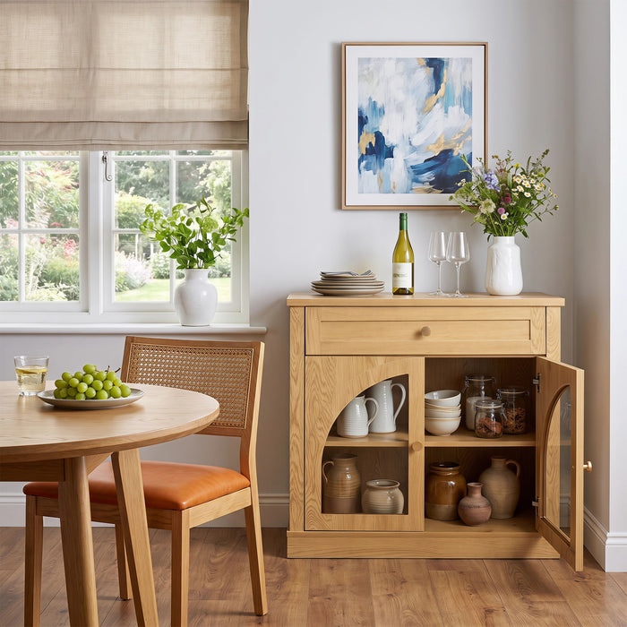 Modern Sideboard Cabinet With 1 Drawer And 2 Arched Doors