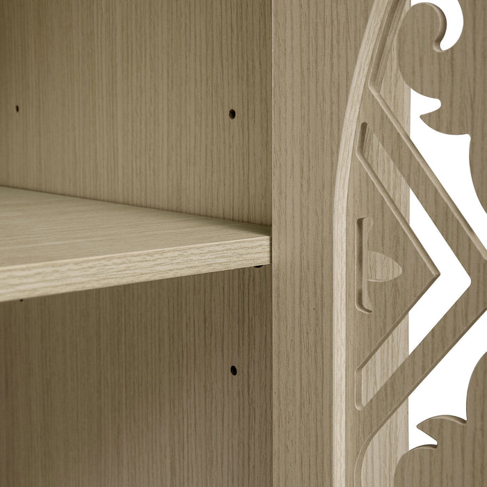 Hollowed Out Cabinet With 4 Doors, Suitable For Bedroom - Natural